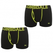 Lonsdale Trunk kalsonger svart/lime 2-pack